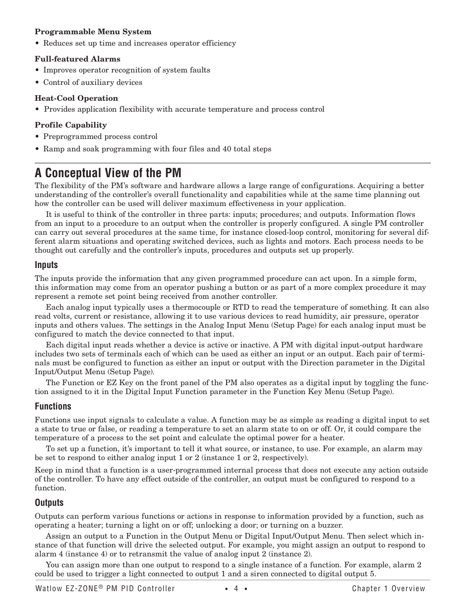 A conceptual view of the pm | Watlow EZ-ZONE PM PID User Manual | Page 7 / 125