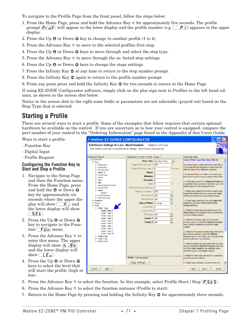 Starting a profile | Watlow EZ-ZONE PM PID User Manual | Page 74 / 125