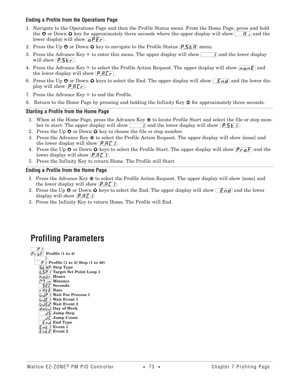 Profiling parameters | Watlow EZ-ZONE PM PID User Manual | Page 76 / 125
