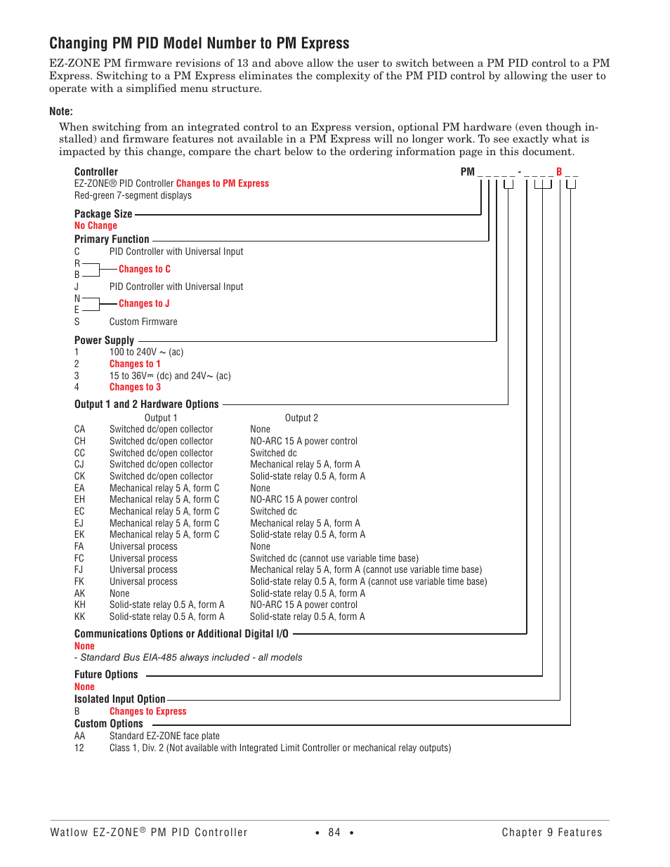 Changing pm pid model number to pm express | Watlow EZ-ZONE PM PID User Manual | Page 87 / 125