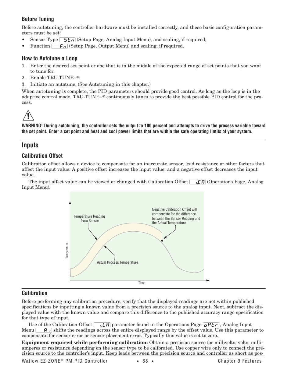 Inputs, Calibration offset, Calibration | Watlow EZ-ZONE PM PID User Manual | Page 91 / 125