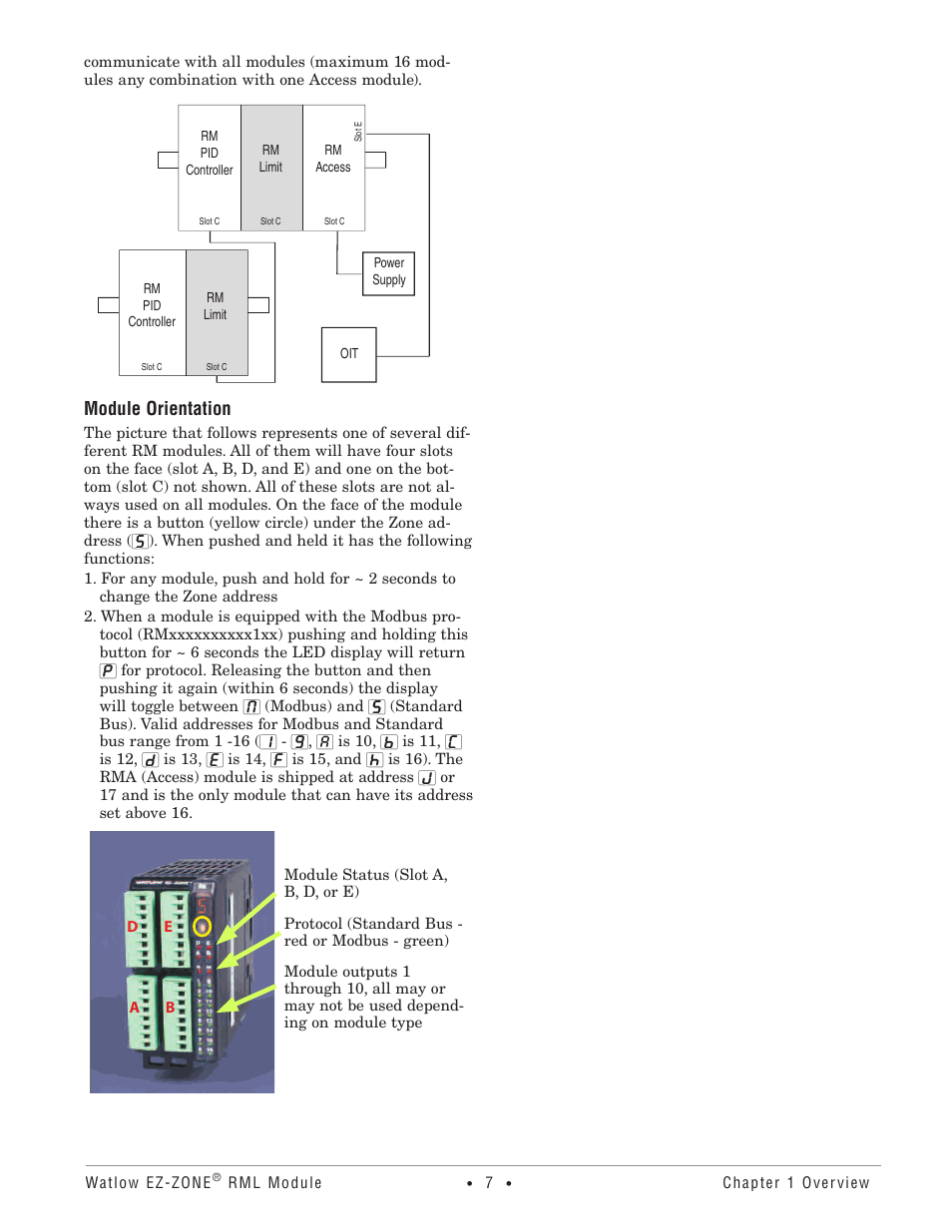 Module orientation | Watlow EZ-ZONE RM Limit Module Rev C User Manual | Page 10 / 127