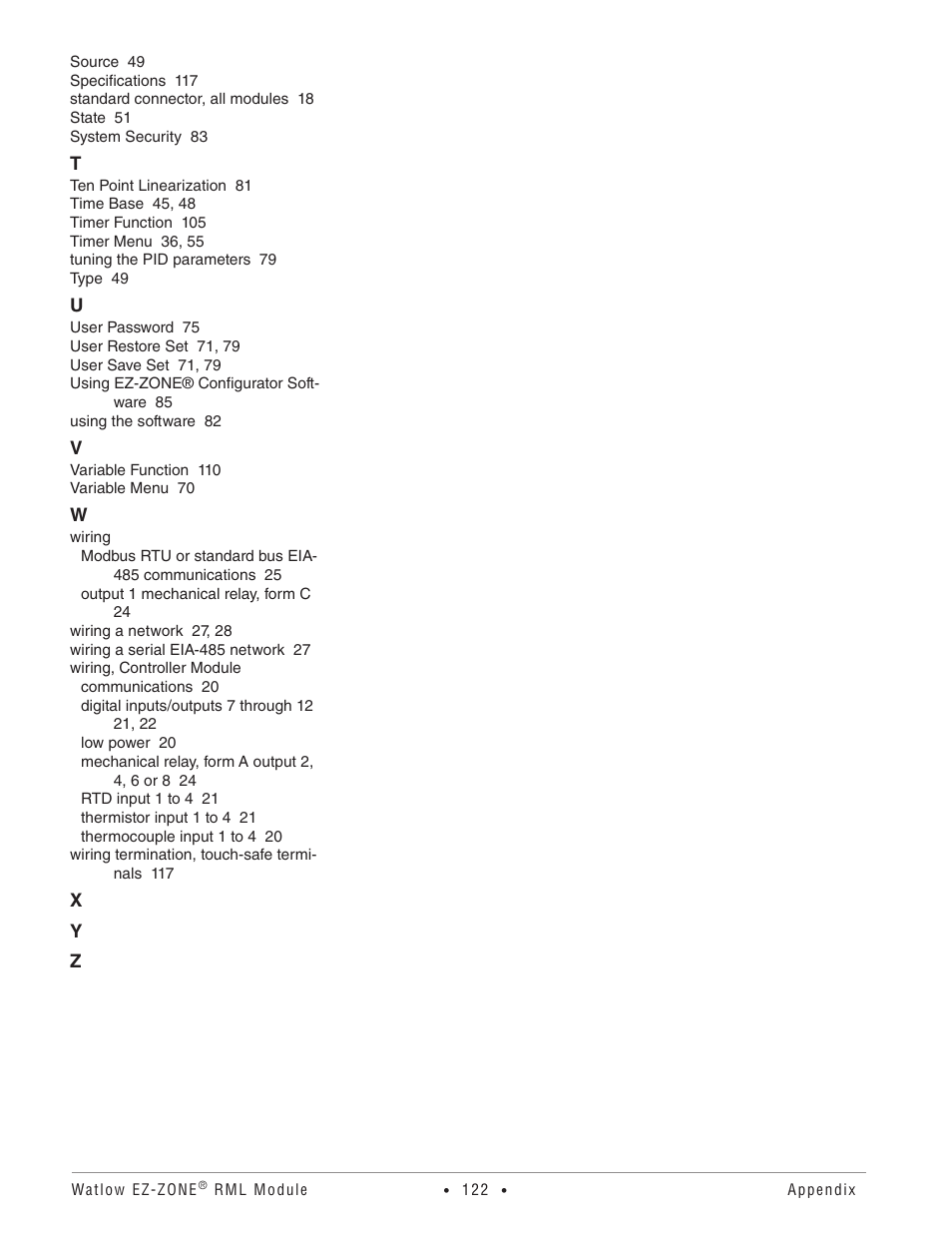 Watlow EZ-ZONE RM Limit Module Rev C User Manual | Page 125 / 127