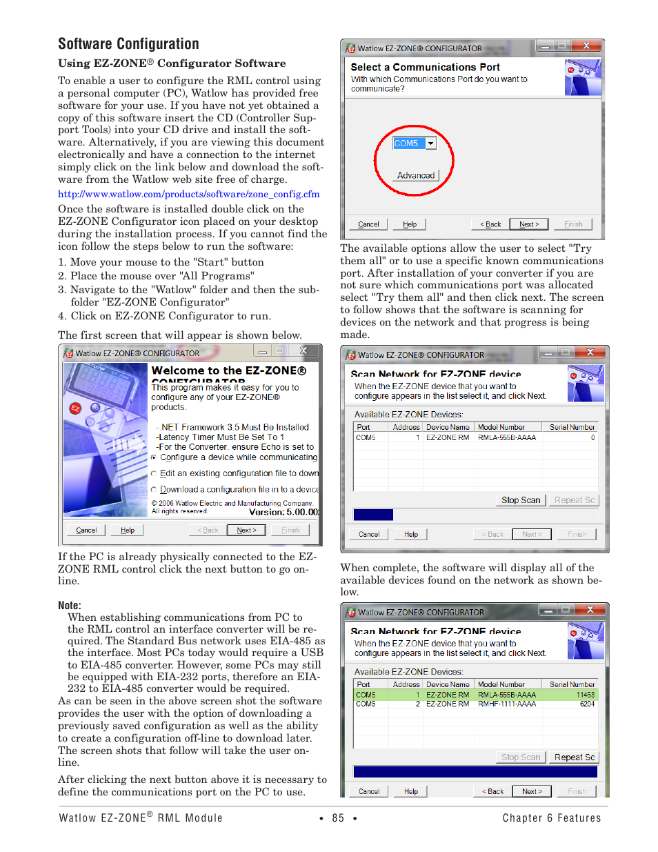 Software configuration, Ez-zone configurator soft, Ware | Watlow EZ-ZONE RM Limit Module Rev C User Manual | Page 88 / 127