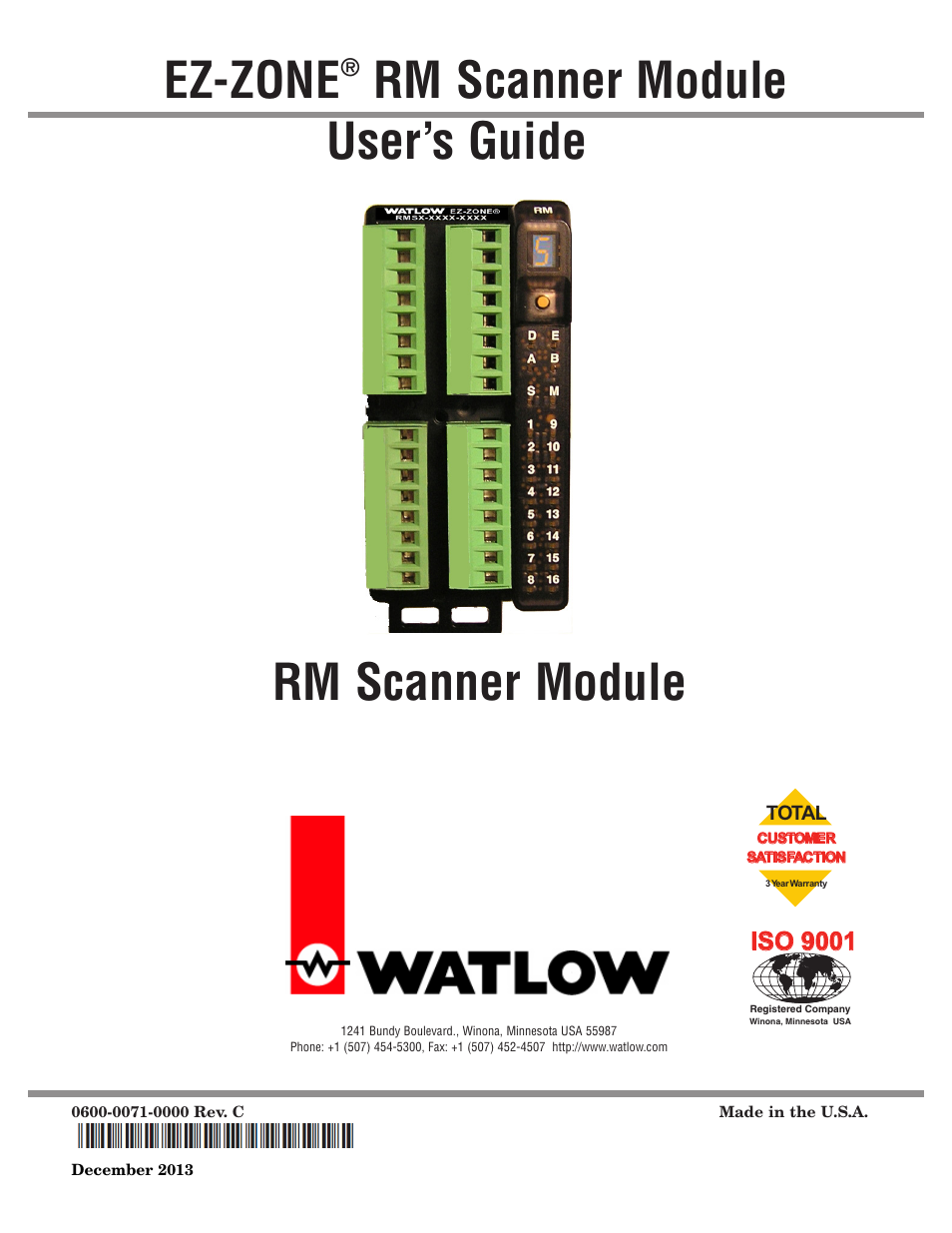 Watlow EZ-ZONE RM-Scanner-Modul User Manual | 140 pages