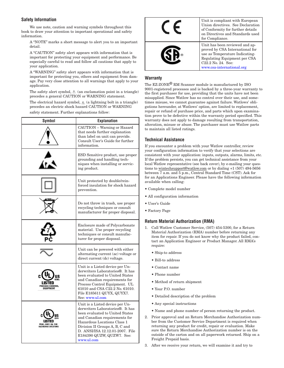 Watlow EZ-ZONE RM-Scanner-Modul User Manual | Page 2 / 140