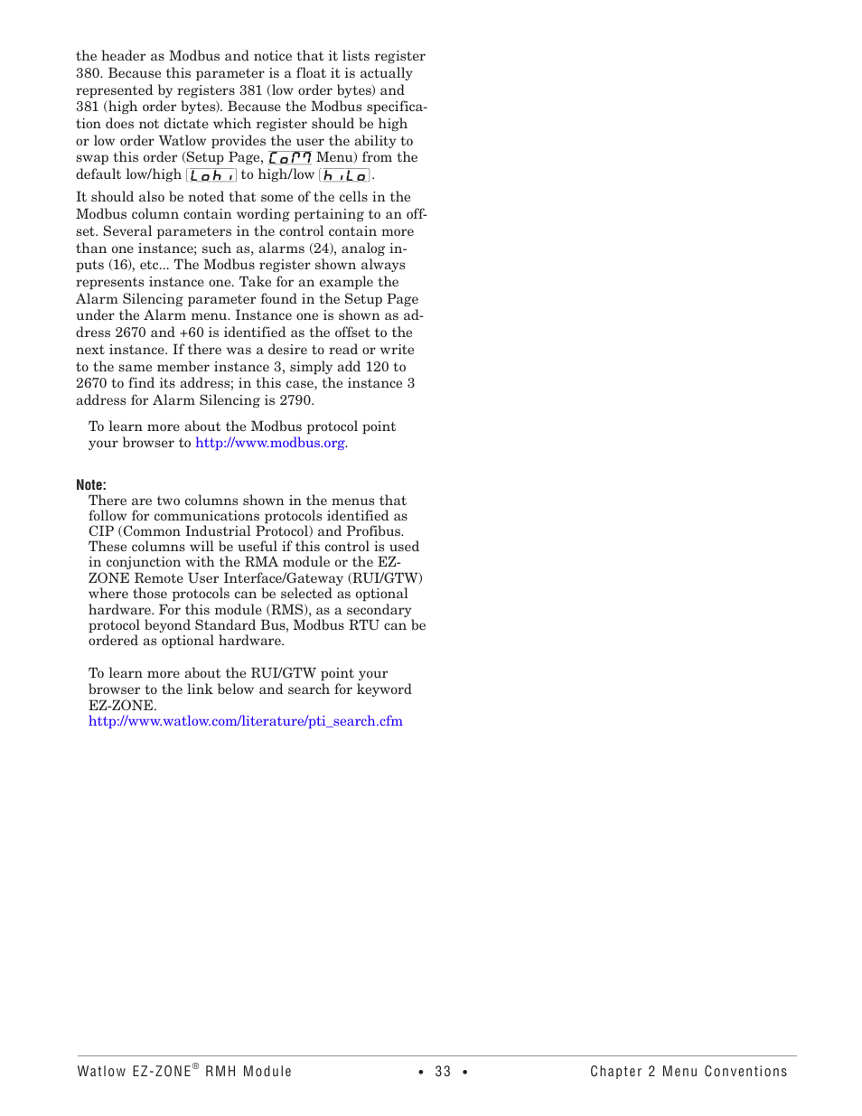 Watlow EZ-ZONE RM-Scanner-Modul User Manual | Page 36 / 140