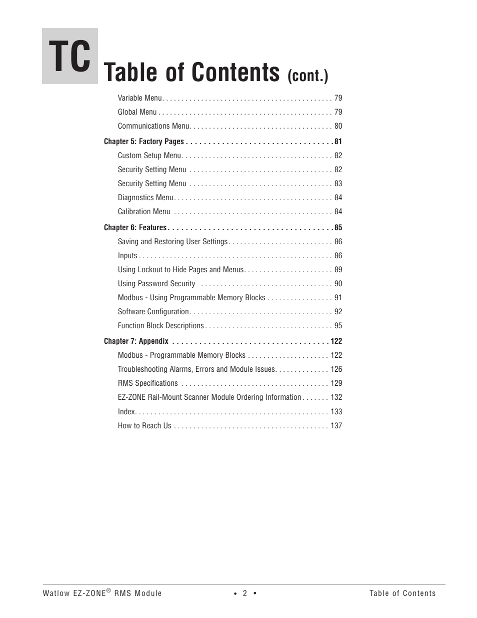 Watlow EZ-ZONE RM-Scanner-Modul User Manual | Page 5 / 140
