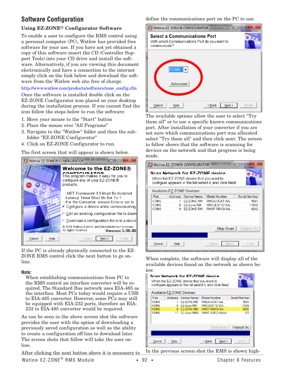 Software configuration, Ez-zone configurator soft, Ware | Watlow EZ-ZONE RM-Scanner-Modul User Manual | Page 95 / 140