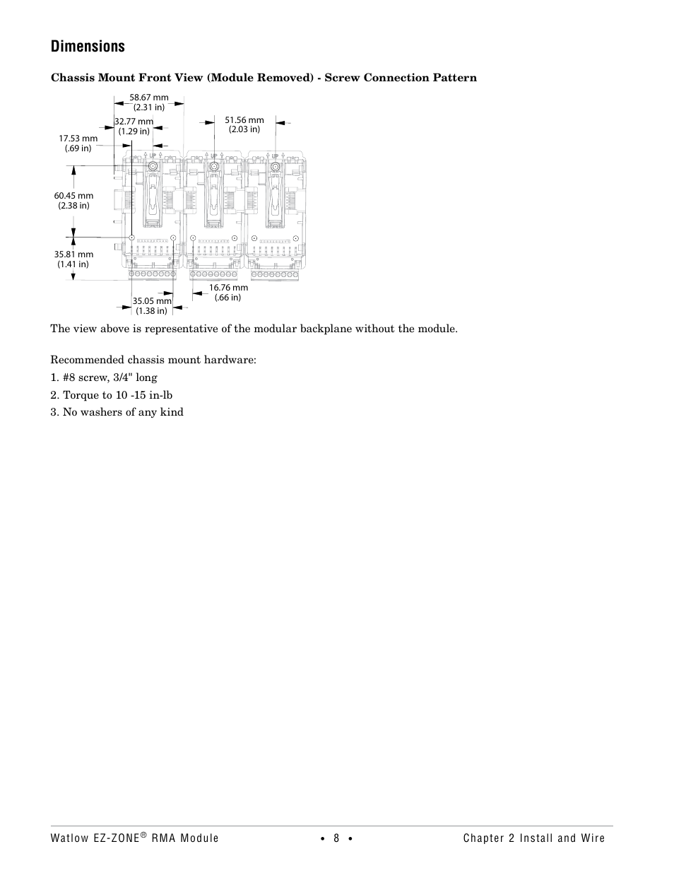 Dimensions | Watlow EZ-ZONE RMA Modul User Manual | Page 11 / 79