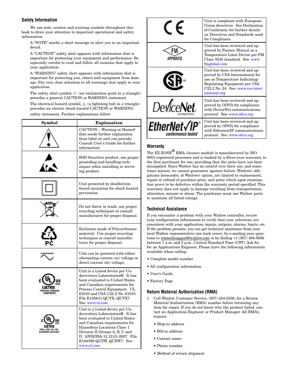 Watlow EZ-ZONE RMA Modul User Manual | Page 2 / 79