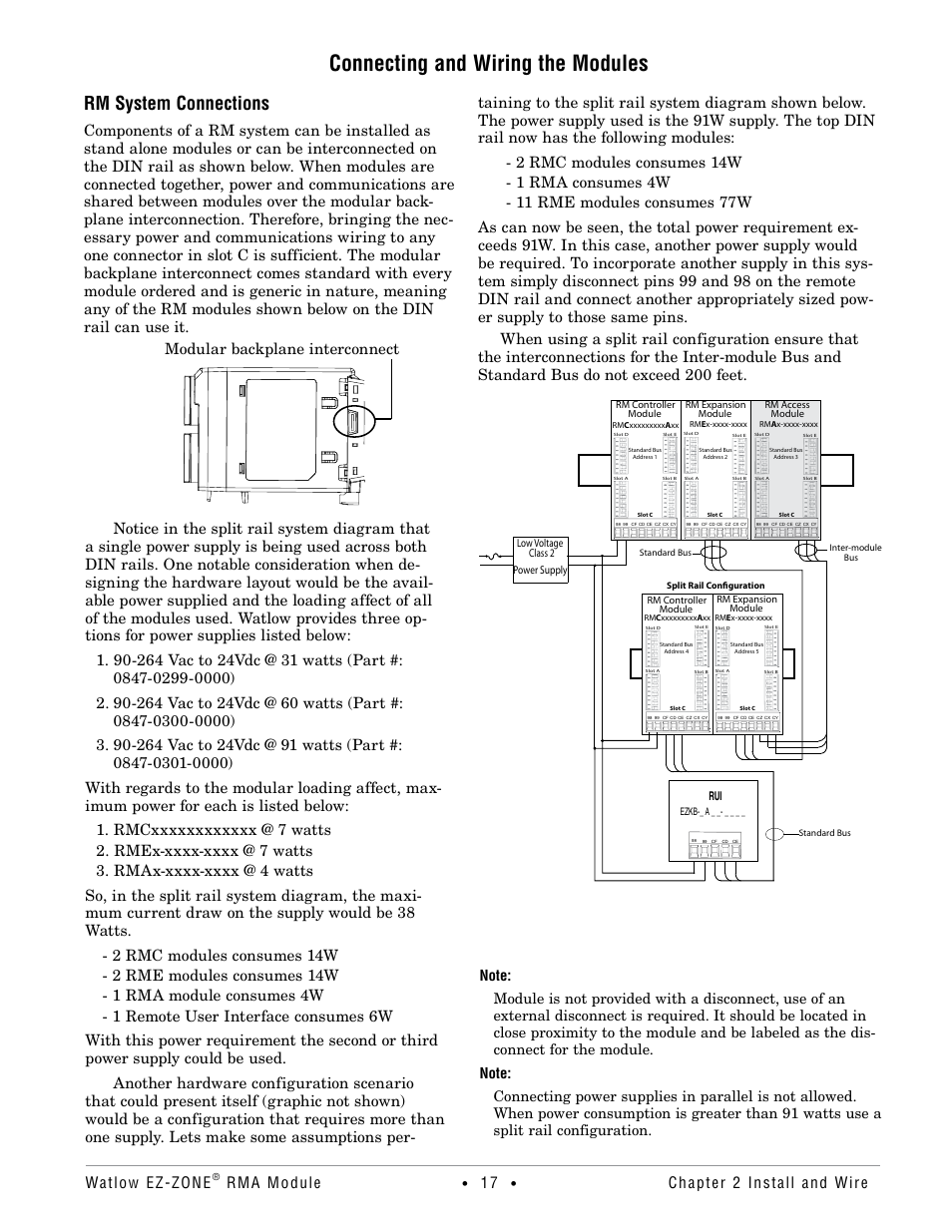 Connecting and wiring the modules, Rm system connections, Watlow ez-zone | Rma module, Chapter 2 install and wire | Watlow EZ-ZONE RMA Modul User Manual | Page 20 / 79