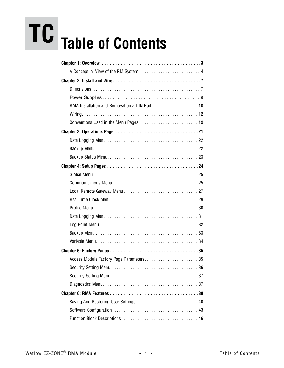 Watlow EZ-ZONE RMA Modul User Manual | Page 4 / 79