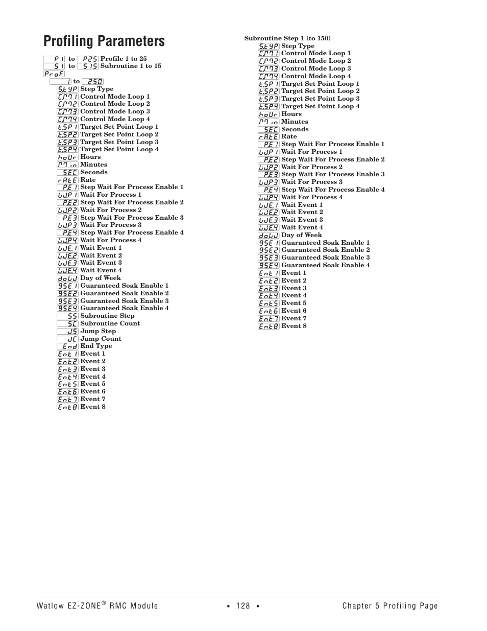 Profiling parameters | Watlow EZ-ZONE RMC User Manual | Page 131 / 236