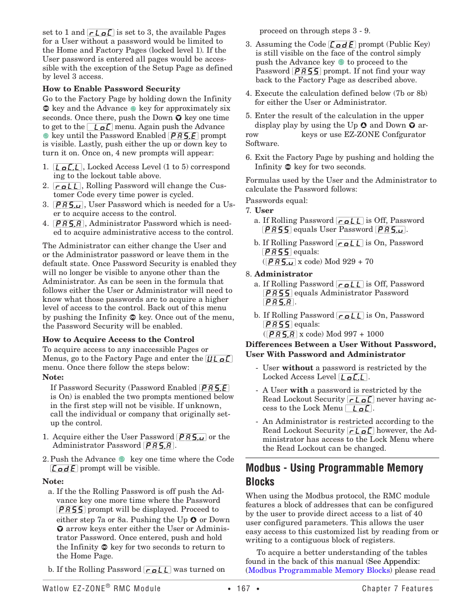 Modbus - using programmable memory blocks | Watlow EZ-ZONE RMC User Manual | Page 170 / 236