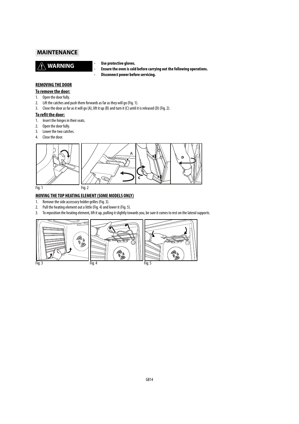 Maintenance warning | Whirlpool AKP541IX User Manual | Page 14 / 39