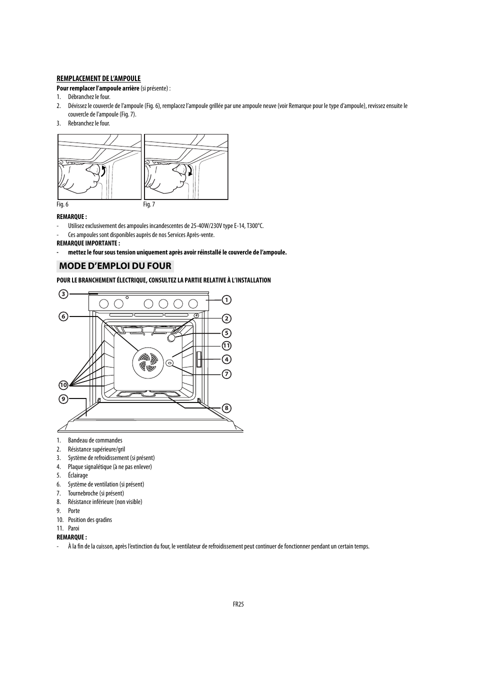 Mode d’emploi du four | Whirlpool AKP541IX User Manual | Page 25 / 39