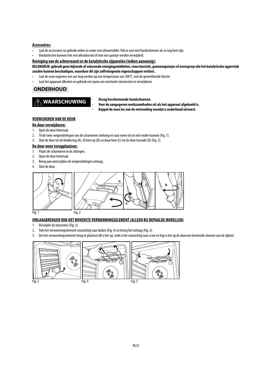 Onderhoud waarschuwing | Whirlpool AKP541IX User Manual | Page 33 / 39