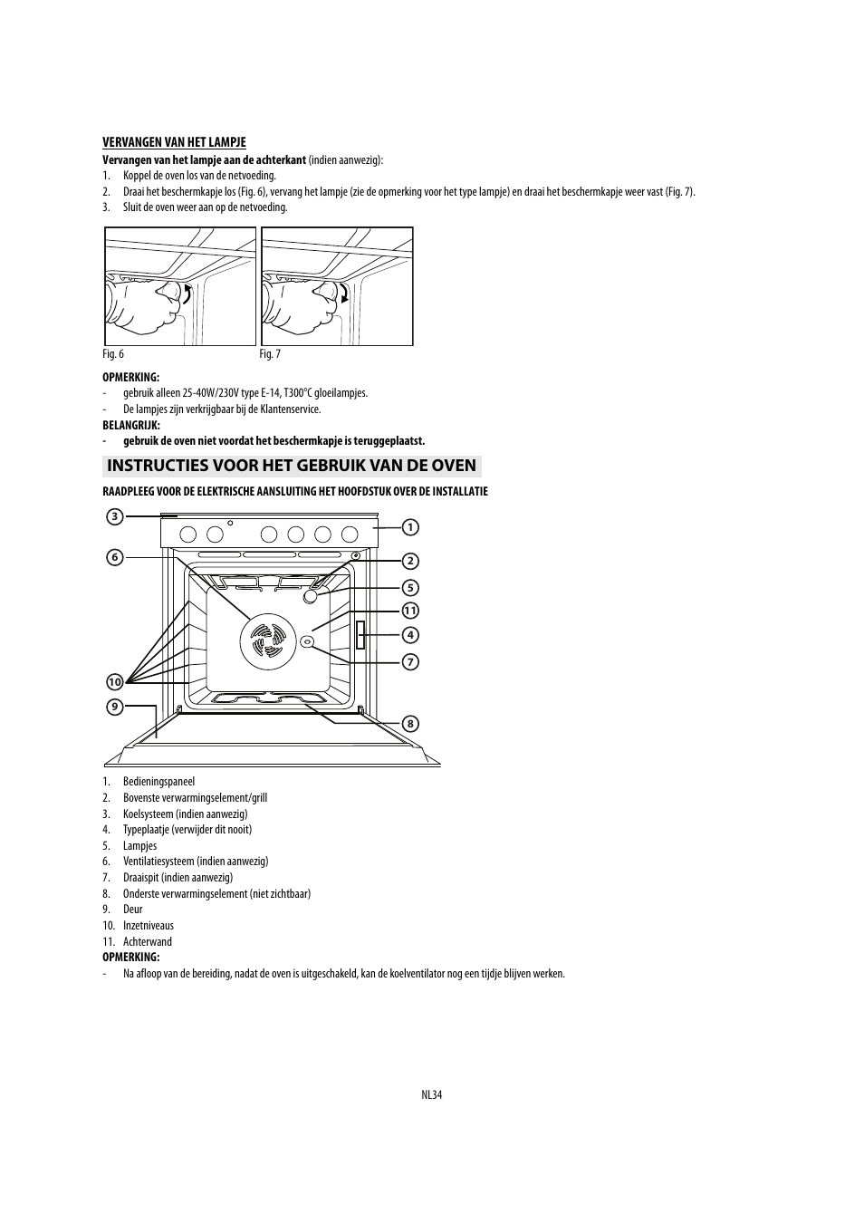 Instructies voor het gebruik van de oven | Whirlpool AKP541IX User Manual | Page 34 / 39