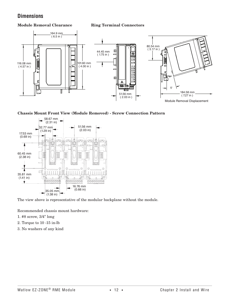 Dimensions | Watlow EZ-ZONE RME User Manual | Page 15 / 124