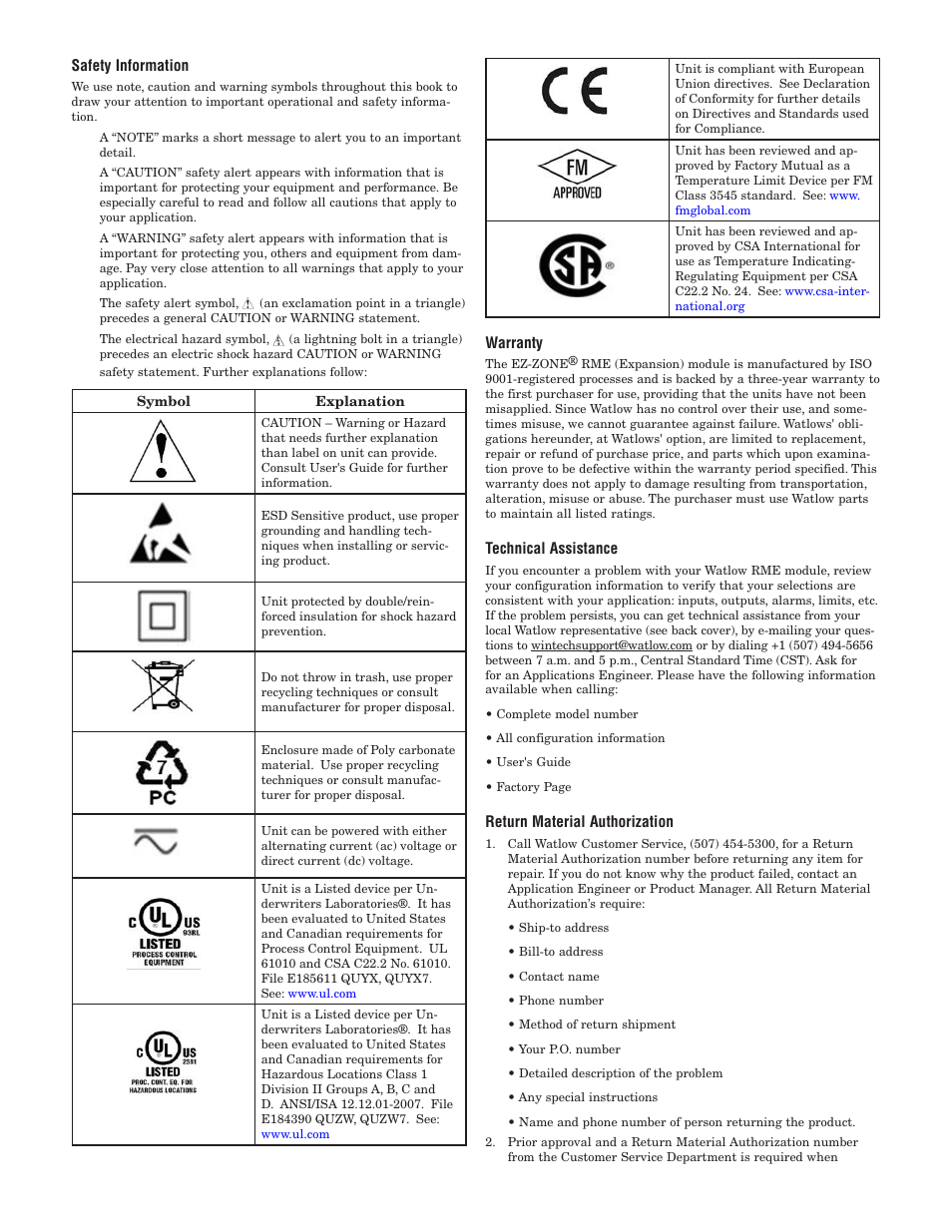 Watlow EZ-ZONE RME User Manual | Page 2 / 124