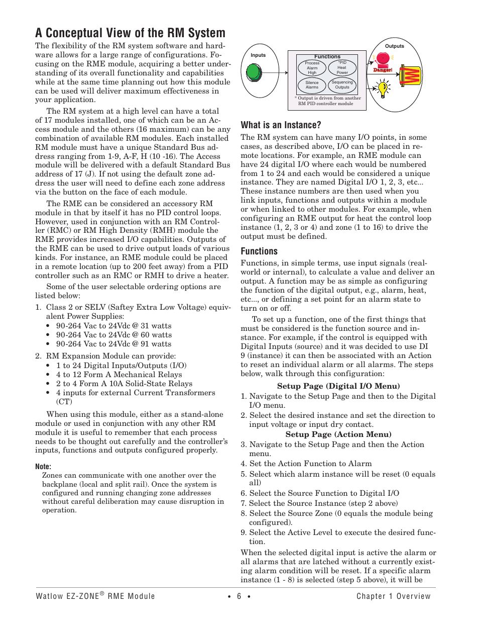 A conceptual view of the rm system, What is an instance, Functions | Watlow EZ-ZONE RME User Manual | Page 9 / 124