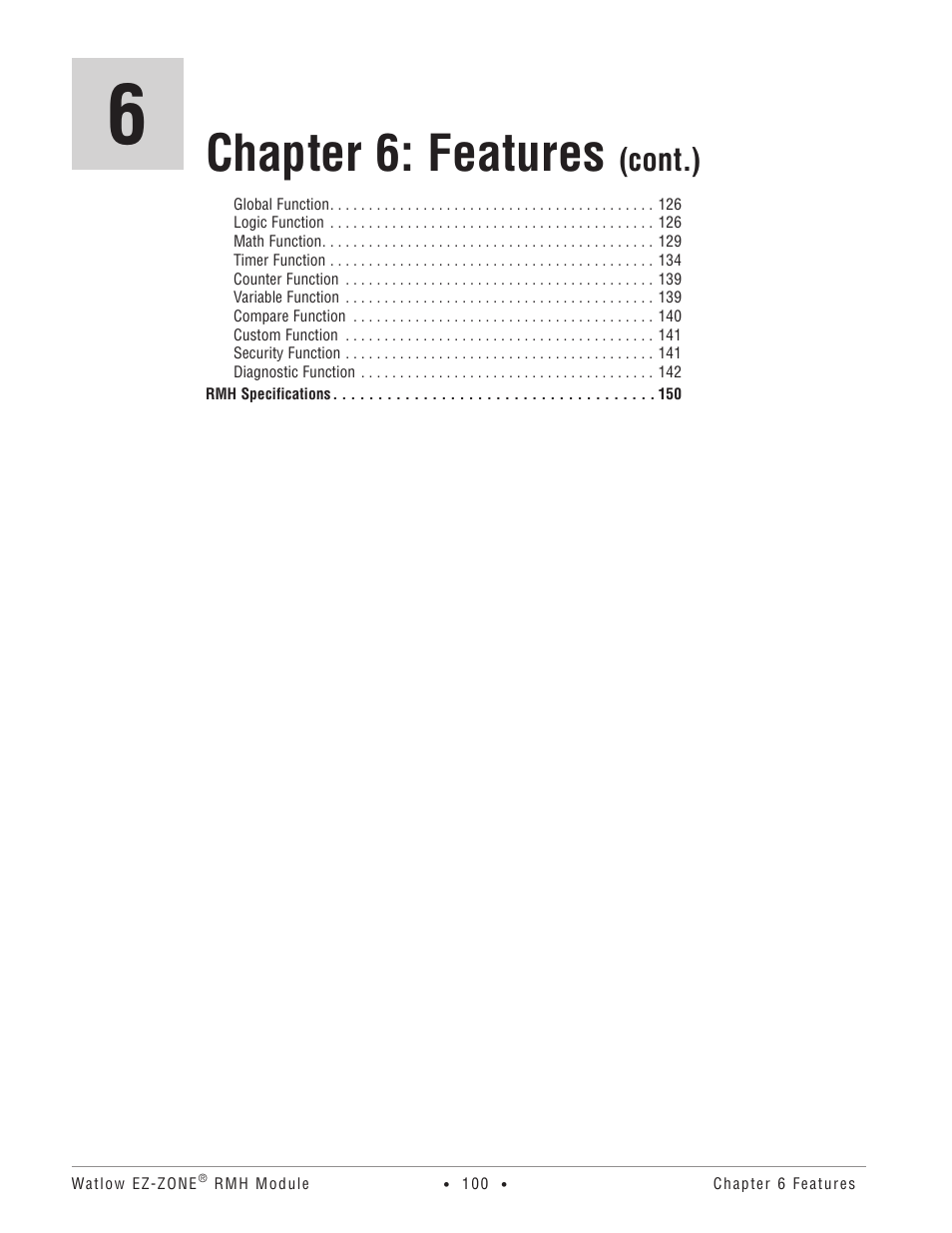 Chapter 6: features, Cont .) | Watlow EZ-ZONE RMH User Manual | Page 103 / 161