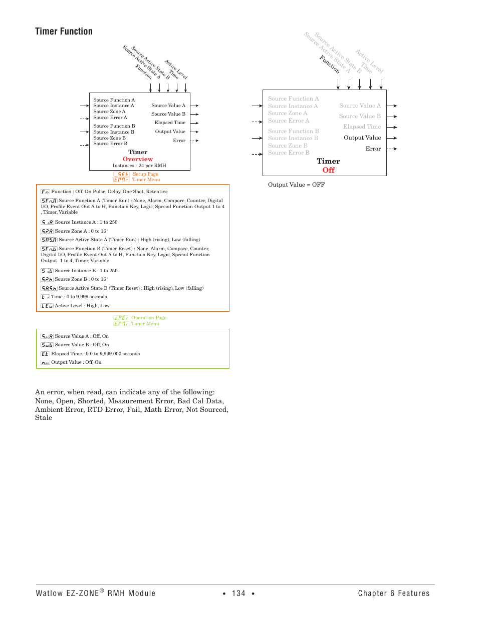 Timer function, Watlow ez-zone, Rmh module | Chapter 6 features | Watlow EZ-ZONE RMH User Manual | Page 137 / 161