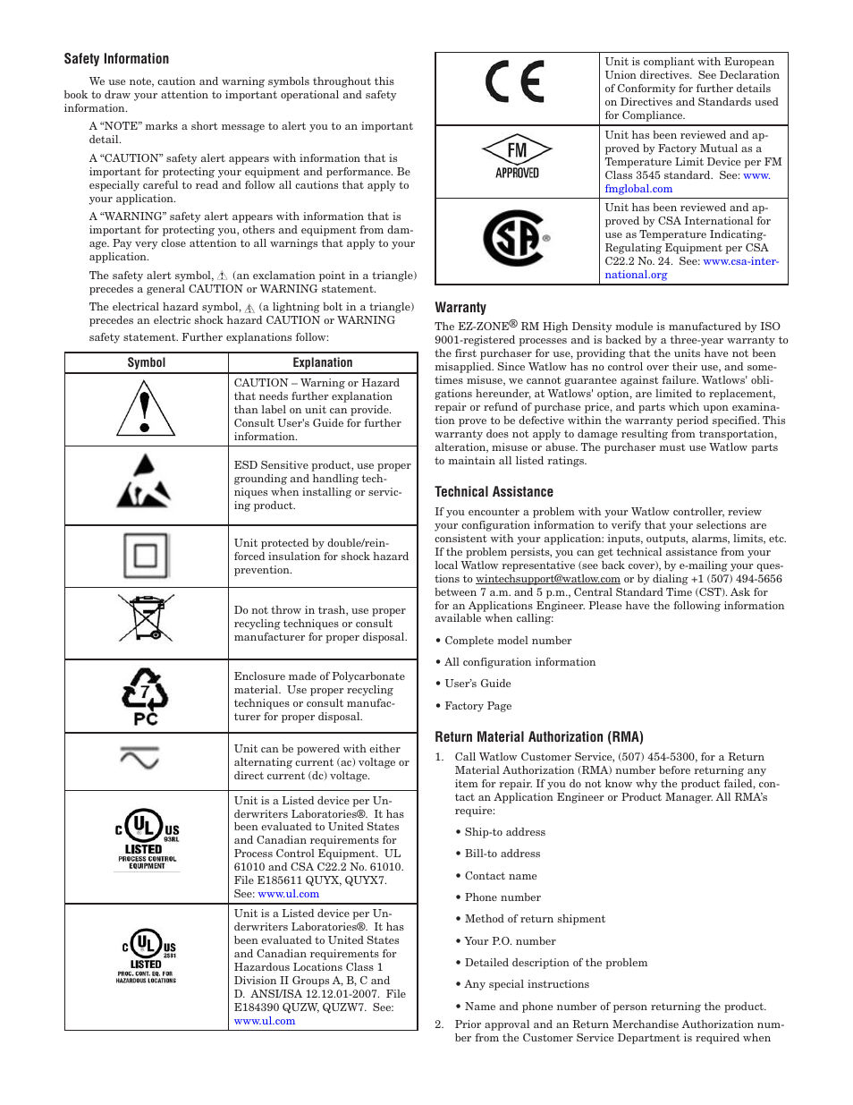 Watlow EZ-ZONE RMH User Manual | Page 2 / 161