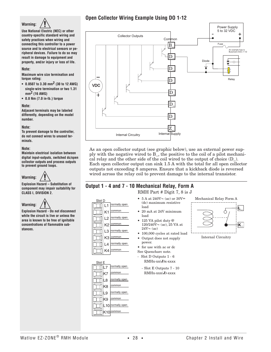 Open collector wiring example using do 1-12 | Watlow EZ-ZONE RMH User Manual | Page 31 / 161