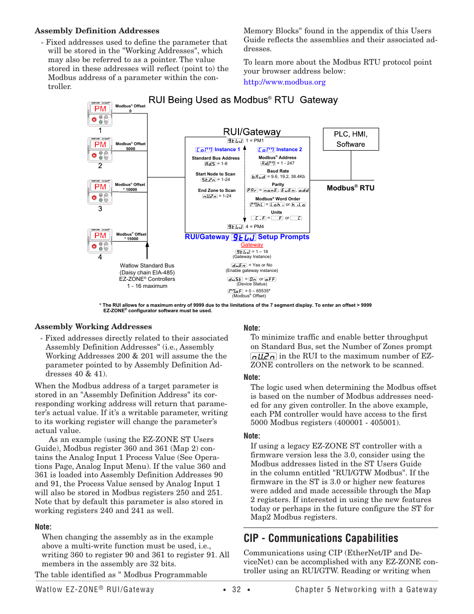 Cip - communications capabilities, Watlow ez-zone, Rui/gateway | Watlow EZ-ZONE RUI/Gateway User Manual | Page 35 / 62