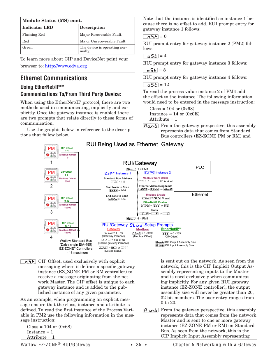 Using ethernet/ip, Ethernet communications | Watlow EZ-ZONE RUI/Gateway User Manual | Page 38 / 62