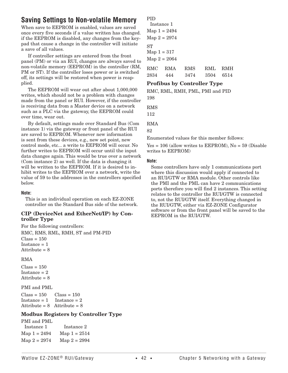 Saving settings to non-volatile memory | Watlow EZ-ZONE RUI/Gateway User Manual | Page 45 / 62