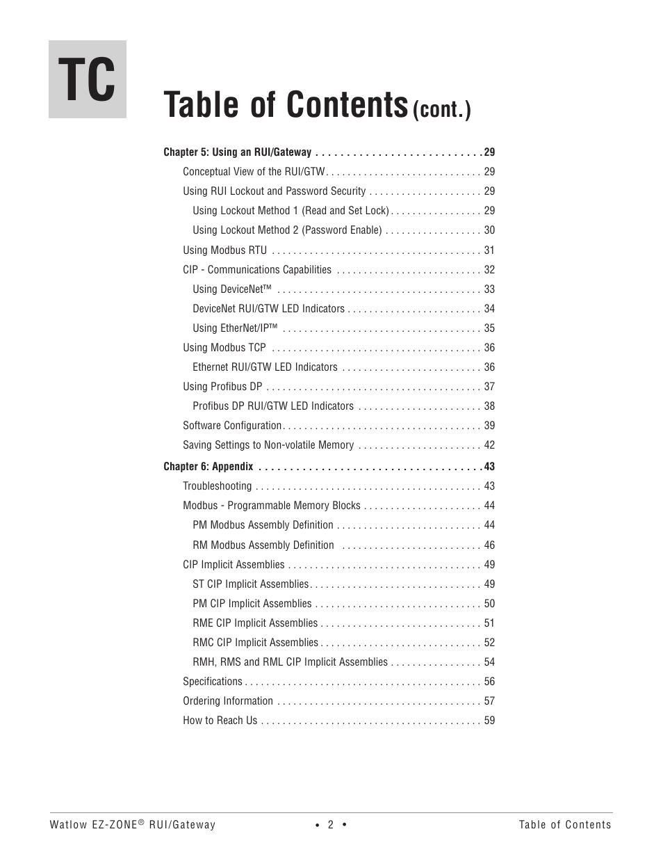 Watlow EZ-ZONE RUI/Gateway User Manual | Page 5 / 62