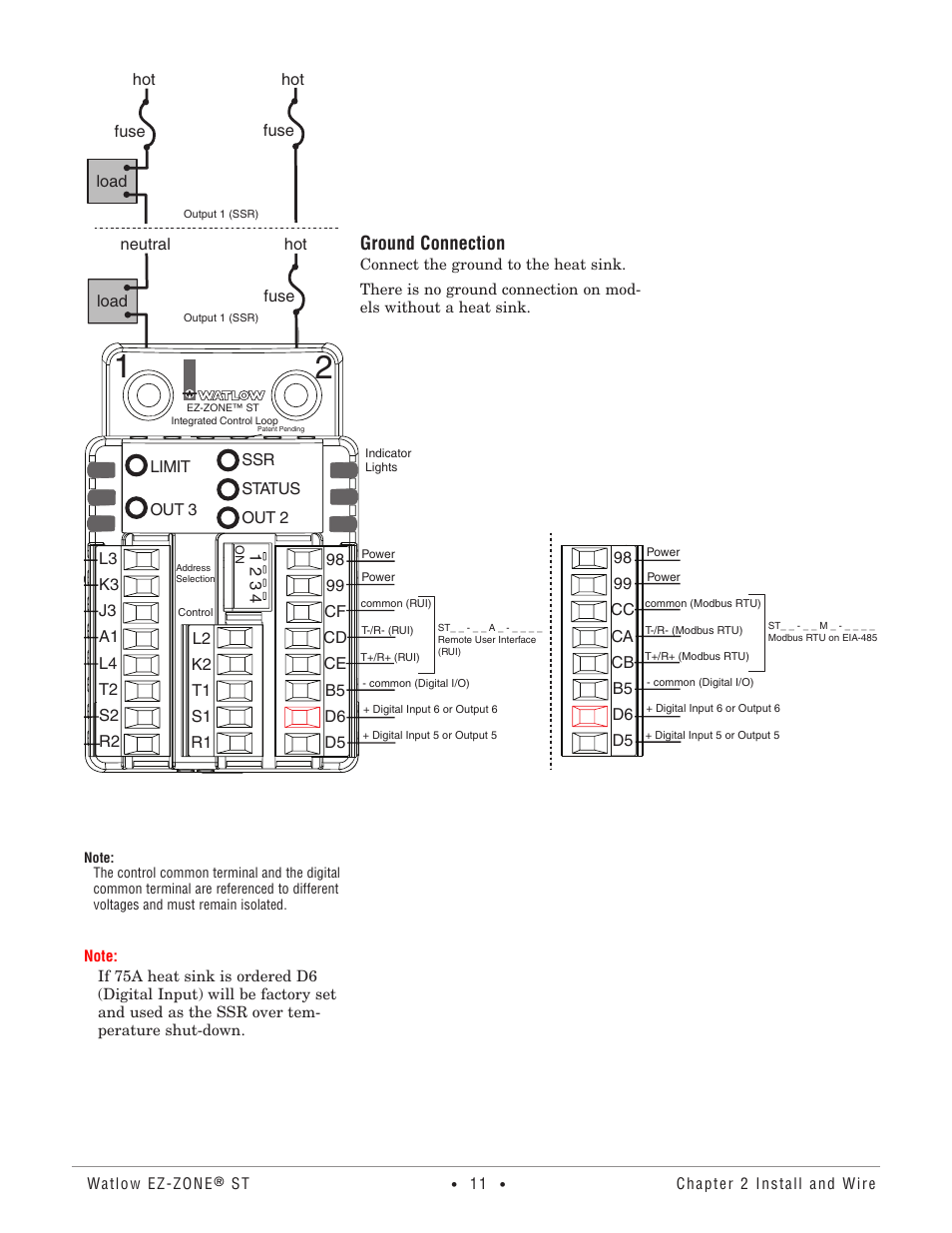 Ground connection | Watlow EZ-ZONE ST User Manual | Page 13 / 97