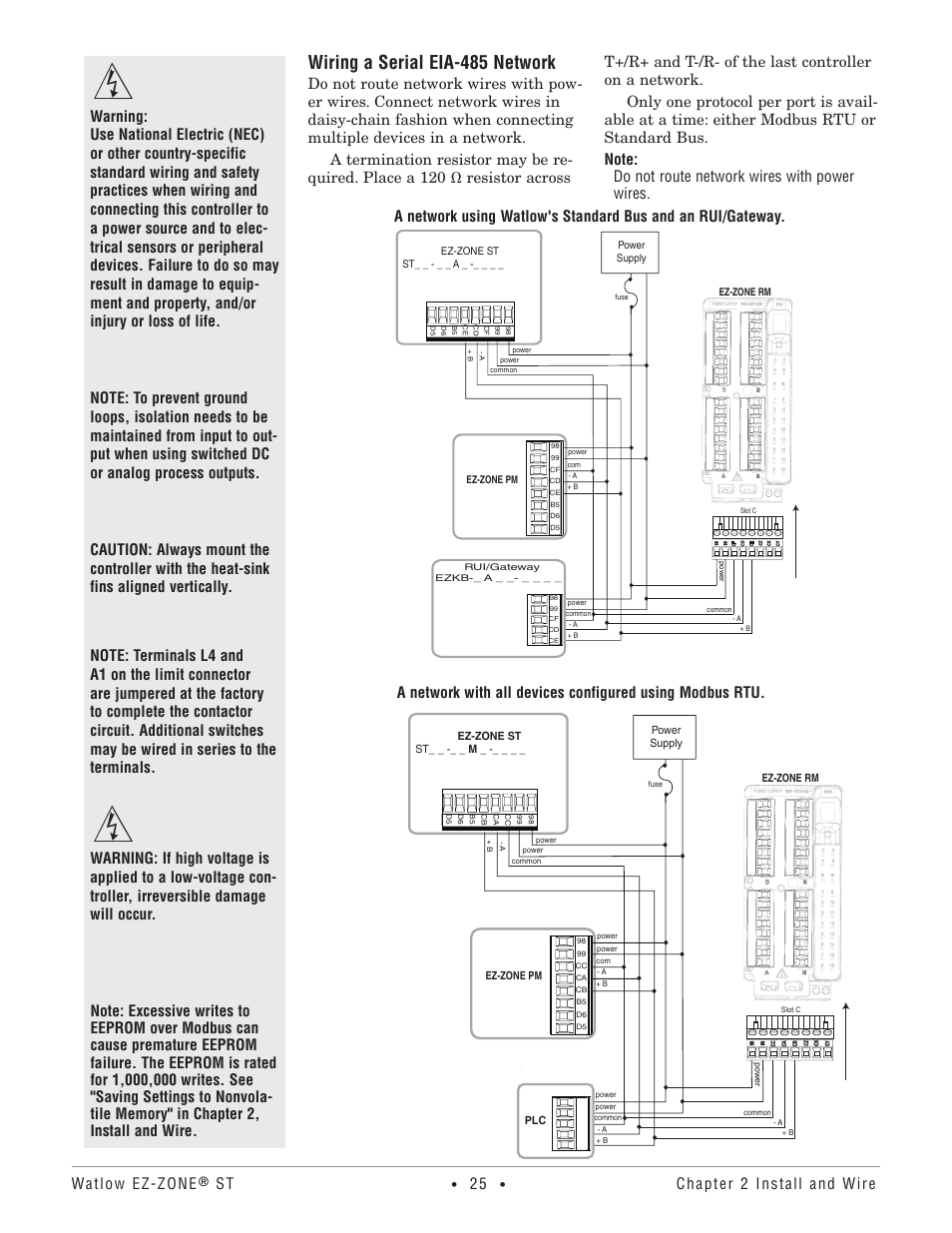 Wiring a serial eia-485 network | Watlow EZ-ZONE ST User Manual | Page 27 / 97