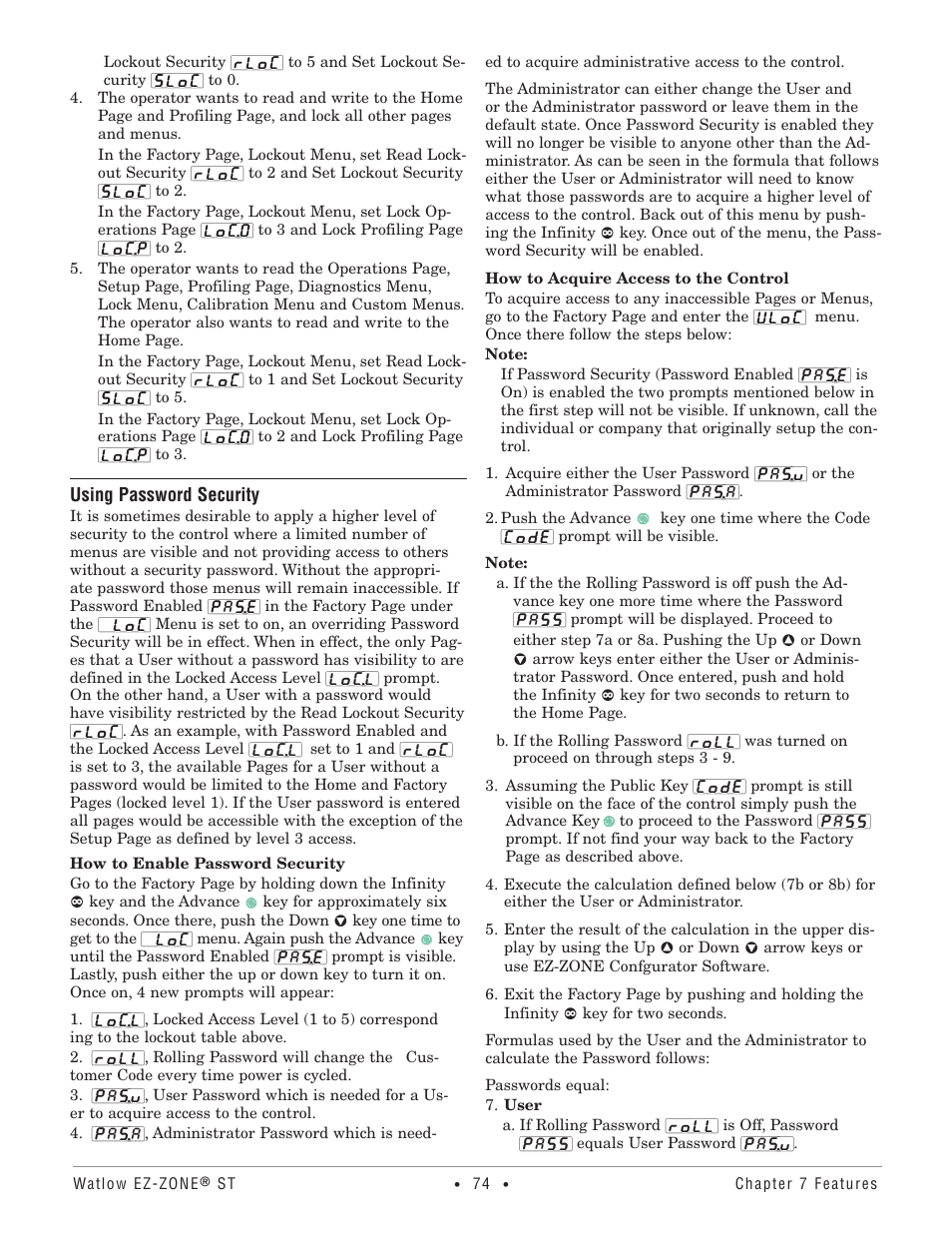 Using password security | Watlow EZ-ZONE ST User Manual | Page 76 / 97