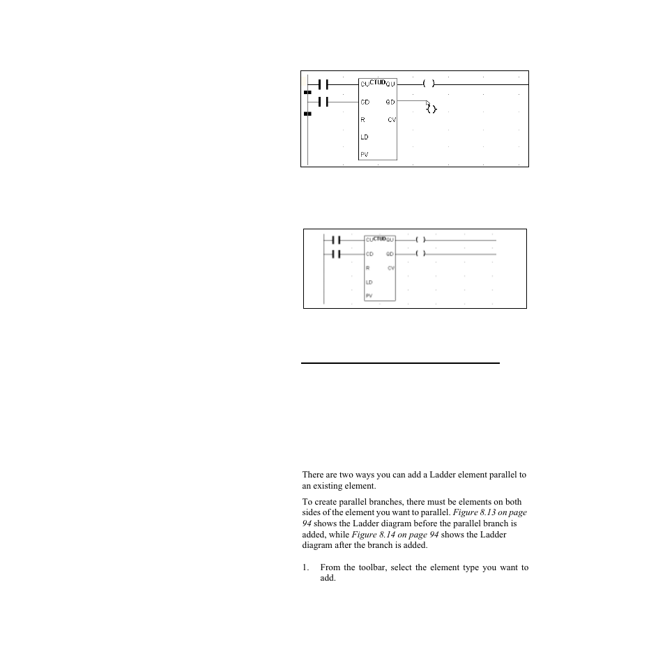 Inserting parallel (or) branches | Watlow LogicPro User Manual | Page 109 / 296