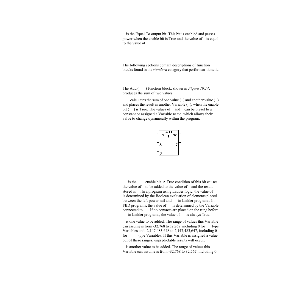 Output, Arithmetic, Add (add) | Inputs, Figure 10.14—add function block | Watlow LogicPro User Manual | Page 146 / 296