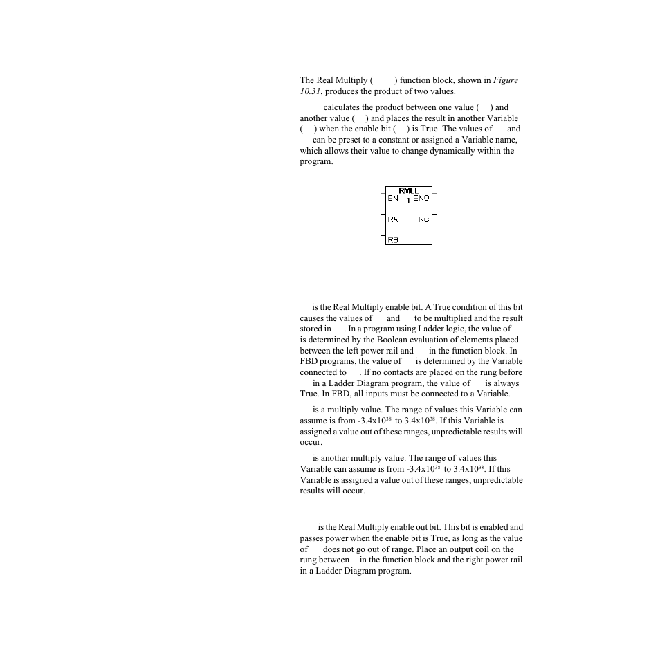 Real multiply (rmul), Inputs, Outputs | Figure 10.31— real multiply function block | Watlow LogicPro User Manual | Page 167 / 296