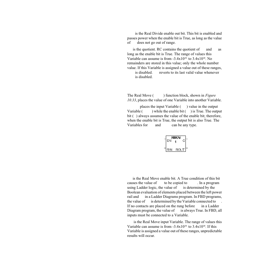 Outputs, Real move (rmov), Inputs | Figure 10.33— real move function block | Watlow LogicPro User Manual | Page 169 / 296