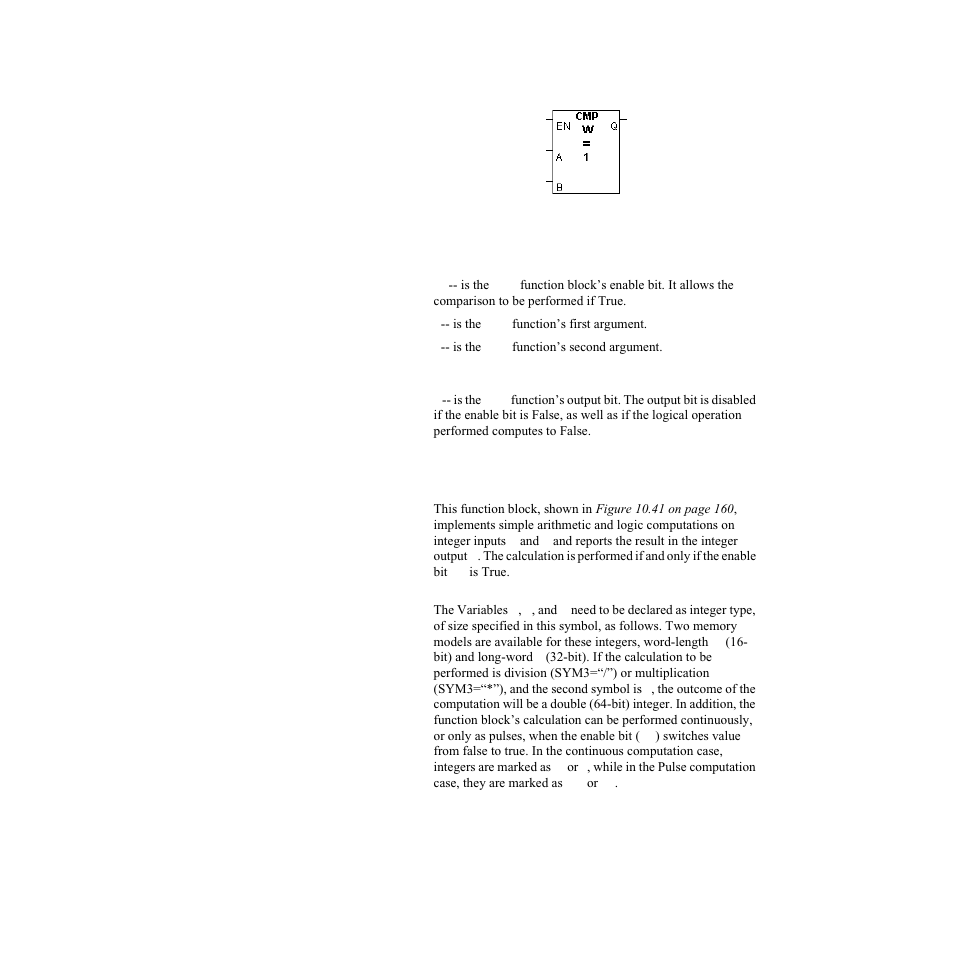 Inputs, Output, Calculation (calc) | Figure 10.40— the comparison function block | Watlow LogicPro User Manual | Page 175 / 296