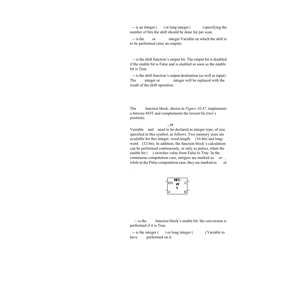Outputs, Negation (neg), Inputs | Negation (neg) 1, Figure 10.47— the negation function block | Watlow LogicPro User Manual | Page 181 / 296