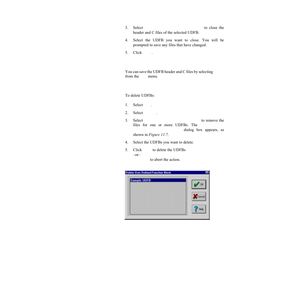 Saving udfb files, Deleting udfbs, Saving udfb files deleting udfbs | Watlow LogicPro User Manual | Page 194 / 296