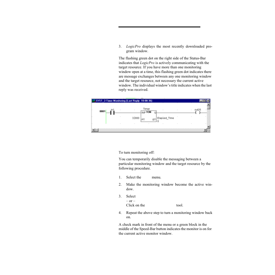 Figure 15.2—logicpro monitoring window | Watlow LogicPro User Manual | Page 254 / 296