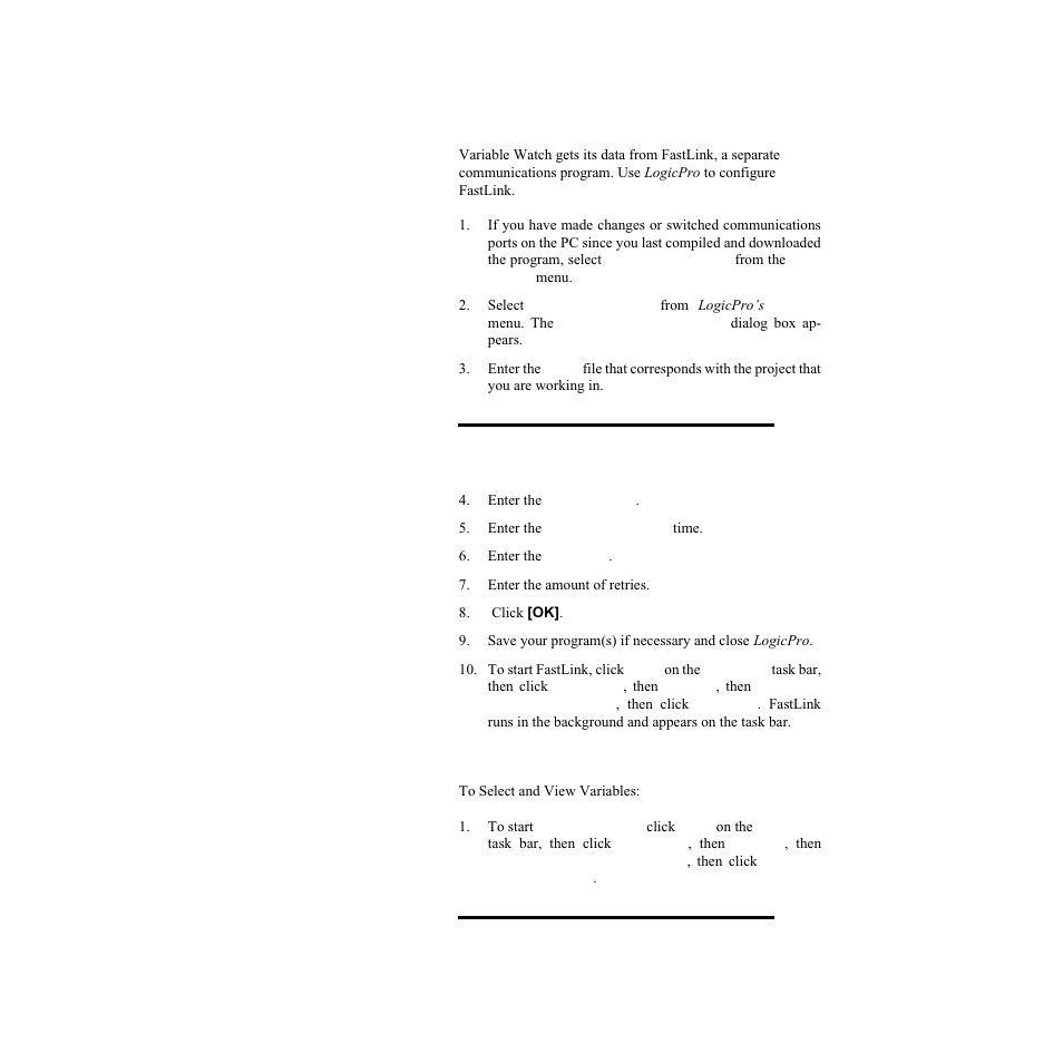 Configuring variable watch, Selecting and viewing variables | Watlow LogicPro User Manual | Page 258 / 296