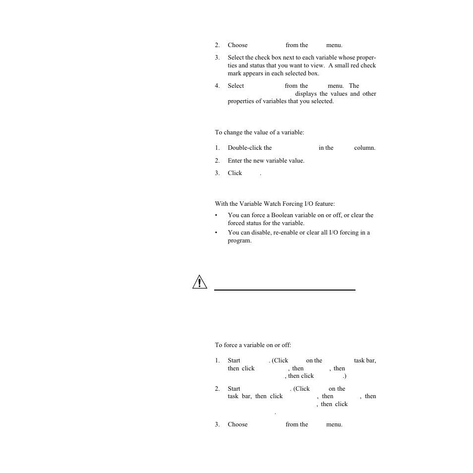 Changing the value of a variable, Forcing variables, Forcing a variable | Changing the value of a variable forcing variables | Watlow LogicPro User Manual | Page 259 / 296