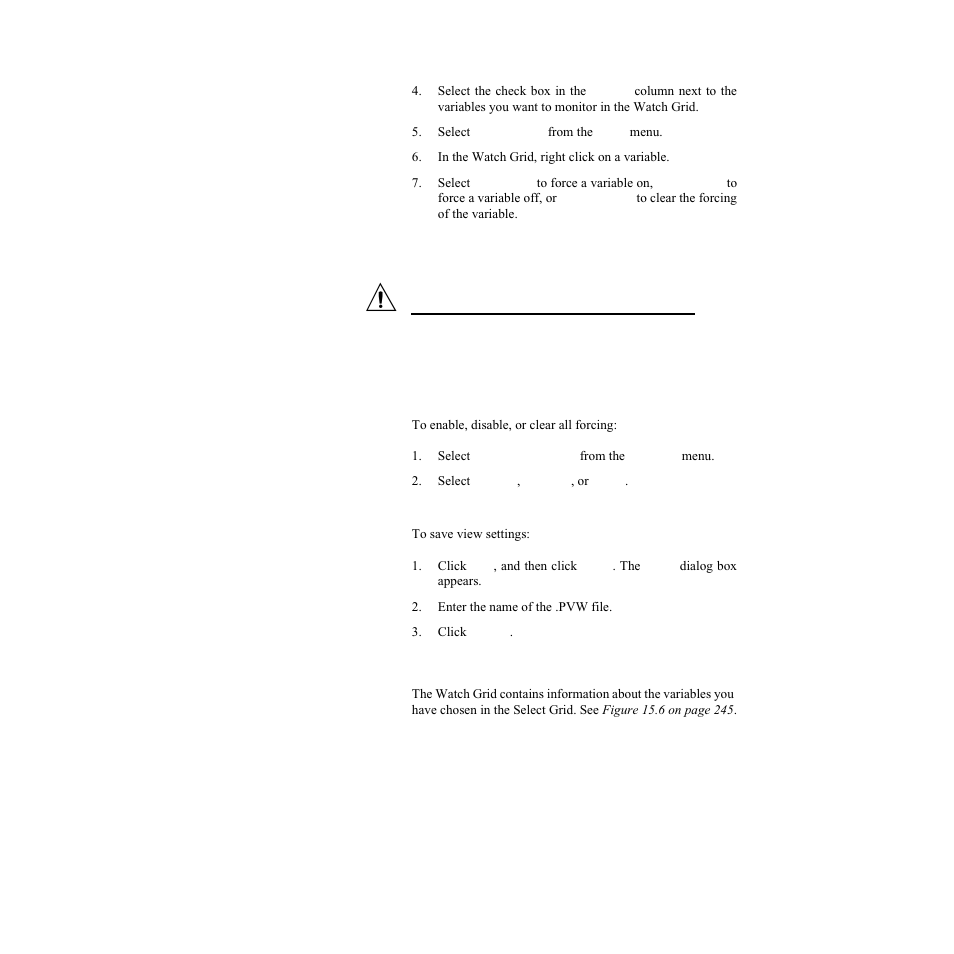 Enabling, disabling and clearing forcing, Saving view settings, Watch grid view | Watlow LogicPro User Manual | Page 260 / 296