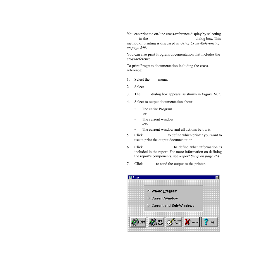 Output printing, Figure 16.2—print dialog box | Watlow LogicPro User Manual | Page 269 / 296