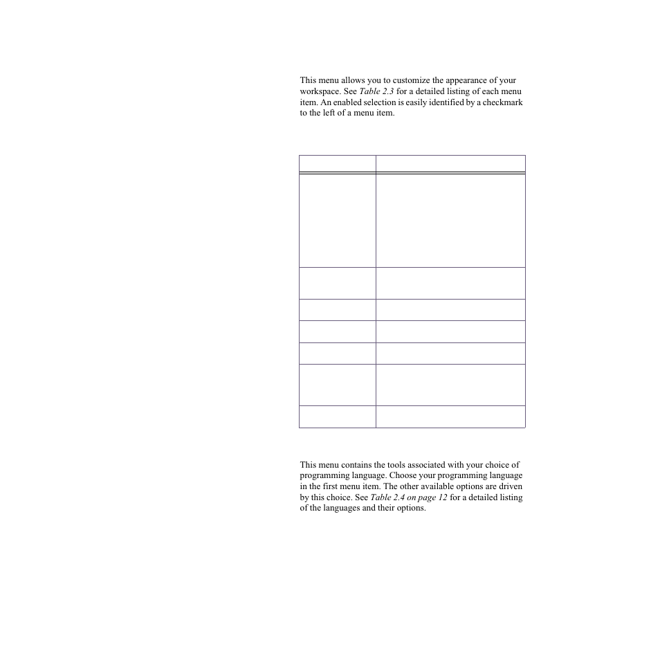 View menu, Tools menu, View menu tools menu | Table 2.3—the view menu | Watlow LogicPro User Manual | Page 27 / 296